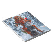 Ierse rode setter hond rijden motorfiets kerst notitieblok (Schuin)