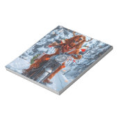 Ierse rode setter hond rijden motorfiets kerst notitieblok (Linkerzijde)