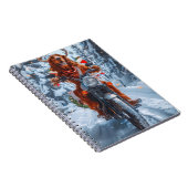 Ierse rode setter hond rijden motorfiets kerst notitieboek (Rechterzijde)