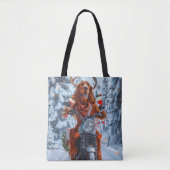 Ierse rode setter hond rijden motorfiets kerst tote bag (Voorkant)