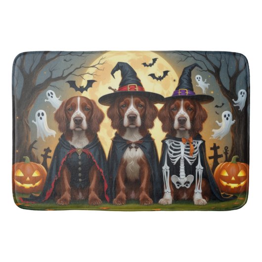 Ierse Rode Setter Honden Pompoen Halloween Grappig Badmat (Voorkant)