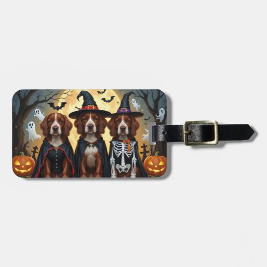 Ierse Rode Setter Honden Pompoen Halloween Grappig Bagagelabel (Voorkant horizontaal)