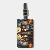 Ierse Rode Setter Honden Pompoen Halloween Grappig Bagagelabel (Voorkant verticaal)