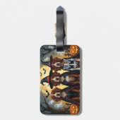 Ierse Rode Setter Honden Pompoen Halloween Grappig Bagagelabel (Achterkant verticaal)