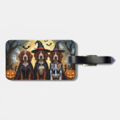 Ierse Rode Setter Honden Pompoen Halloween Grappig Bagagelabel (Achterkant horizontaal)
