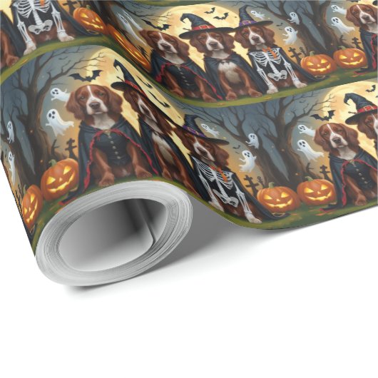 Ierse Rode Setter Honden Pompoen Halloween Grappig Cadeaupapier (Rol Hoek)