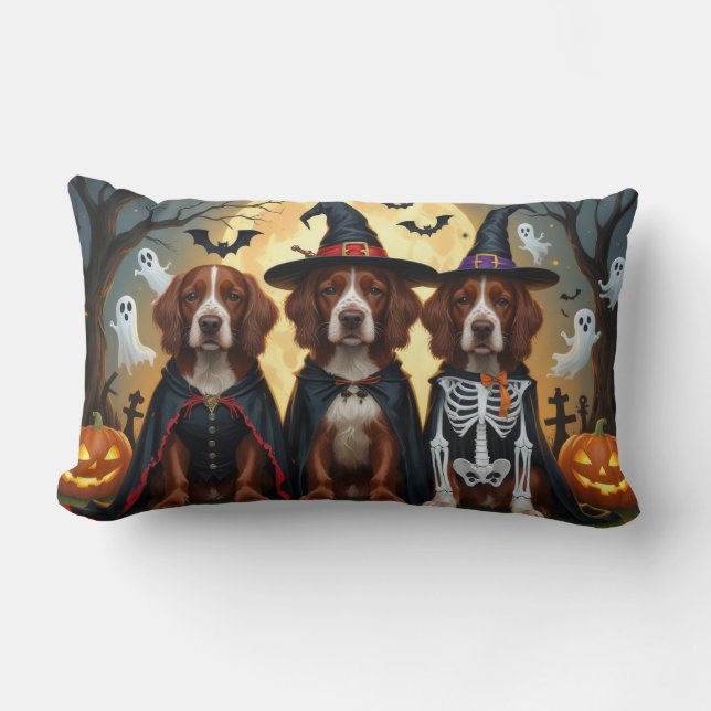 Ierse Rode Setter Honden Pompoen Halloween Grappig Kussen (Voorkant)