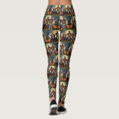 Ierse Rode Setter Honden Pompoen Halloween Grappig Leggings (Achterkant)