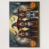Ierse Rode Setter Honden Pompoen Halloween Grappig Legpuzzel (Verticaal)