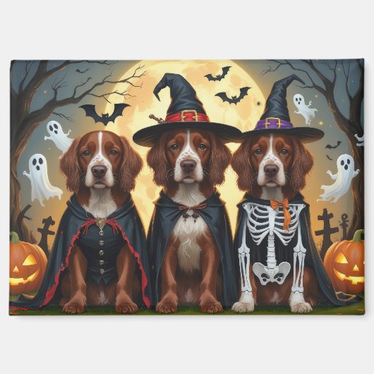 Ierse Rode Setter Honden Pompoen Halloween Grappig Magneet (Voorkant)