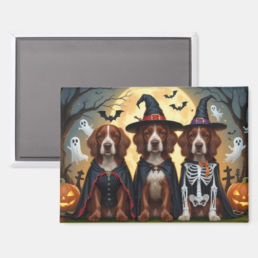Ierse Rode Setter Honden Pompoen Halloween Grappig Magneet (Voorkant / Achterkant)
