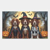 Ierse Rode Setter Honden Pompoen Halloween Grappig Rechthoekige Sticker (Voorkant)
