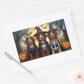 Ierse Rode Setter Honden Pompoen Halloween Grappig Rechthoekige Sticker (Envelop)