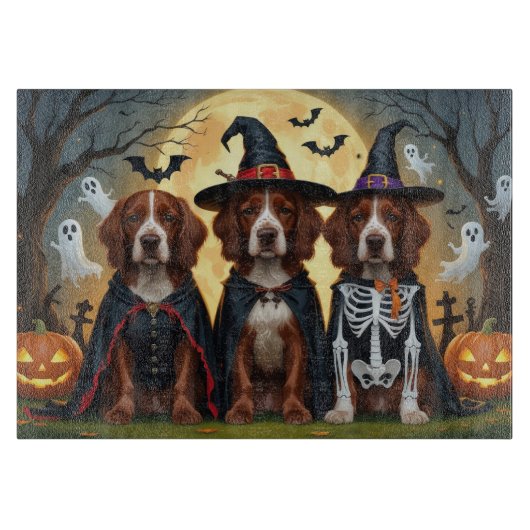 Ierse Rode Setter Honden Pompoen Halloween Grappig Snijplank (Voorkant)