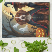 Ierse Rode Setter Honden Pompoen Halloween Grappig Theedoek (Gevouwen)