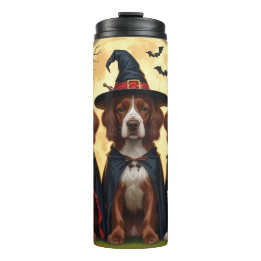 Ierse Rode Setter Honden Pompoen Halloween Grappig Thermosbeker (Voorkant)