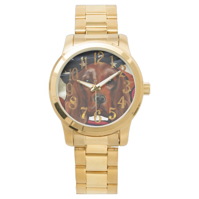 Ierse rode setter    horloge (Voorkant)