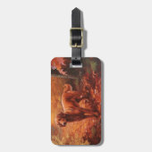 Ierse rode setter in herfst laat Herfst inspireren Bagagelabel (Voorkant verticaal)