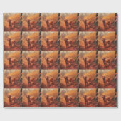 Ierse rode setter in herfst laat Herfst inspireren Cadeaupapier (Vlak)