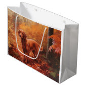 Ierse rode setter in herfst laat Herfst inspireren Groot Cadeauzakje (Voorkant Gekanteld)