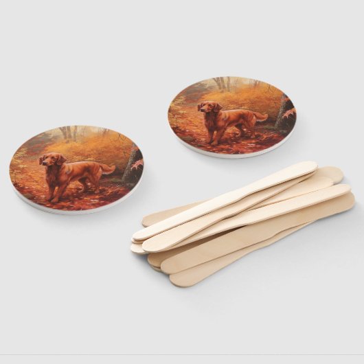 Ierse rode setter in herfst laat Herfst inspireren Handwaaier (Niet-gemonteerd)