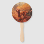 Ierse rode setter in herfst laat Herfst inspireren Handwaaier (Voorkant)