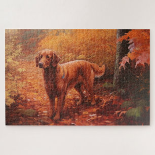 Ierse rode setter in herfst laat Herfst inspireren Legpuzzel