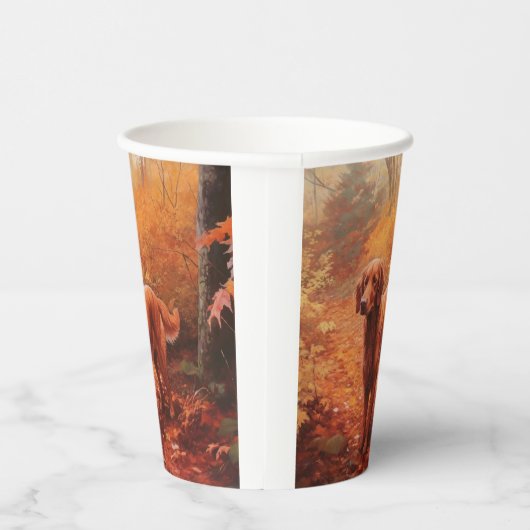 Ierse rode setter in herfst laat Herfst inspireren Papieren Bekers (Rechts)