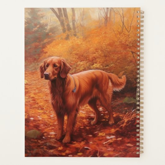 Ierse rode setter in herfst laat Herfst inspireren Planner (Achterkant)