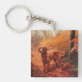 Ierse rode setter in herfst laat Herfst inspireren Sleutelhanger (Voorkant)