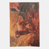 Ierse rode setter in herfst laat Herfst inspireren Theedoek (Verticaal)