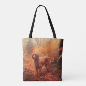 Ierse rode setter in herfst laat Herfst inspireren Tote Bag (Achterkant)