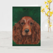 Ierse Rode Setter Kaart (Gele Bloem)