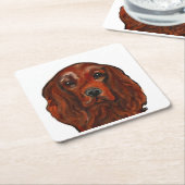 Ierse rode setter kartonnen onderzetters (Schuin)