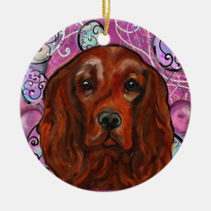 Ierse rode setter keramisch ornament
