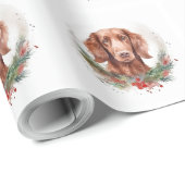 Ierse rode setter kerst krans feestelijke pup cadeaupapier (Rol Hoek)