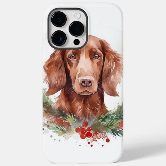 Ierse rode setter kerst krans feestelijke pup Case-Mate iPhone case (Achterkant)