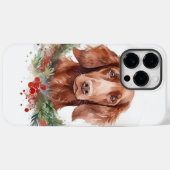 Ierse rode setter kerst krans feestelijke pup Case-Mate iPhone case (Achterkant (horizontaal))