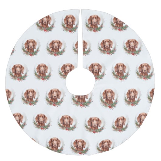 Ierse rode setter kerst krans feestelijke pup kerstboom rok (Voorkant)