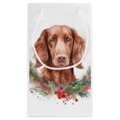 Ierse rode setter kerst krans feestelijke pup klein cadeauzakje (Achterkant)