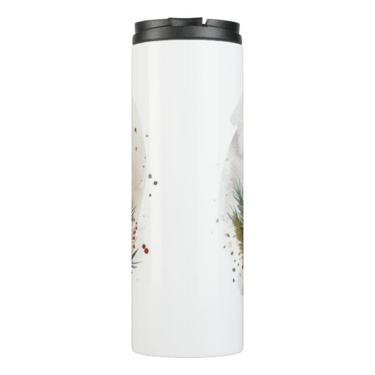 Ierse rode setter kerst krans feestelijke pup thermosbeker (Achterkant)