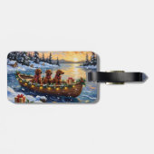 Ierse Rode Setter Kerstboot Vakantie Bagagelabel (Achterkant horizontaal)