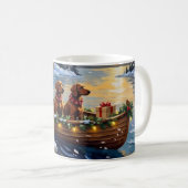 Ierse Rode Setter Kerstboot Vakantie Koffiemok (Voorkant rechts)