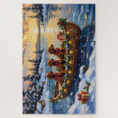 Ierse Rode Setter Kerstboot Vakantie Legpuzzel (Verticaal)