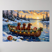 Ierse Rode Setter Kerstboot Vakantie Poster (Voorkant)