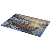 Ierse Rode Setter Kerstboot Vakantie Snijplank (Hoek)