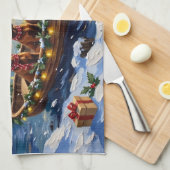 Ierse Rode Setter Kerstboot Vakantie Theedoek (Quarter Fold)
