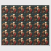 Ierse Rode Setter Kerstman Festive Kerstmis Cadeaupapier (Vlak)