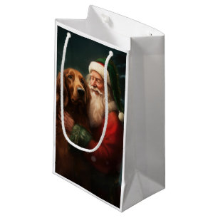 Ierse Rode Setter Kerstman Festive Kerstmis Klein Cadeauzakje