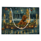 Ierse Rode Setter Kerstmis Festivale Reis Groot Cadeauzakje (Achterkant)